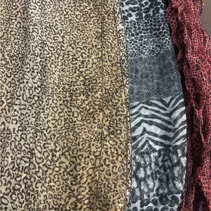 Sheer 3 Animal Print Scarf Set